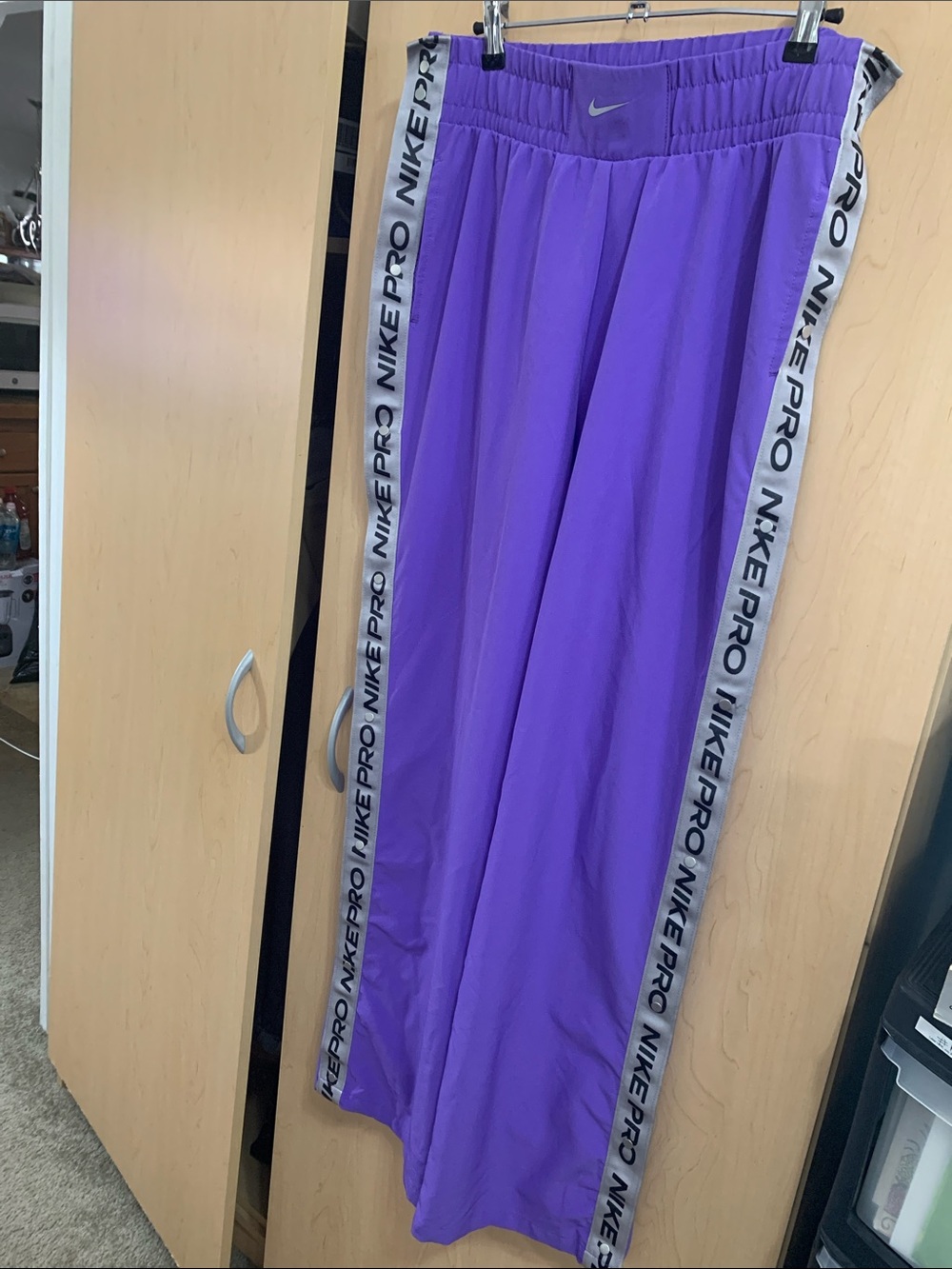 Nike Purple break-away Jogger Pants with NIKE PRO Side Tape